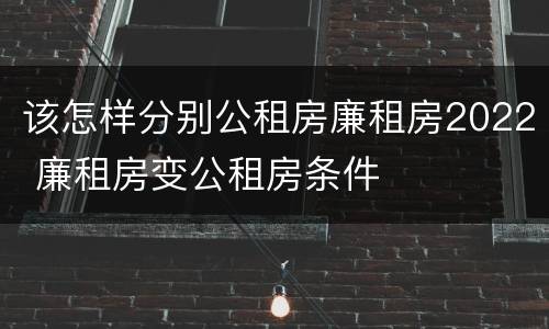 该怎样分别公租房廉租房2022 廉租房变公租房条件