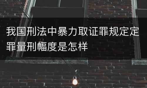 我国刑法中暴力取证罪规定定罪量刑幅度是怎样