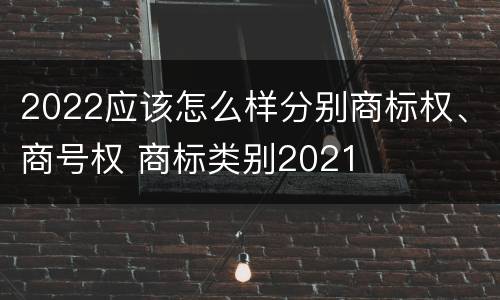 2022应该怎么样分别商标权、商号权 商标类别2021