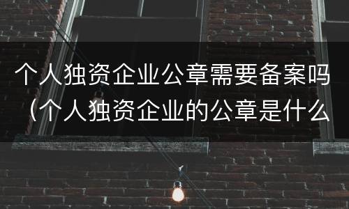 个人独资企业公章需要备案吗（个人独资企业的公章是什么样的）