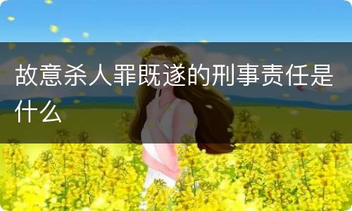 故意杀人罪既遂的刑事责任是什么