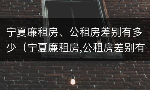 宁夏廉租房、公租房差别有多少（宁夏廉租房,公租房差别有多少年）