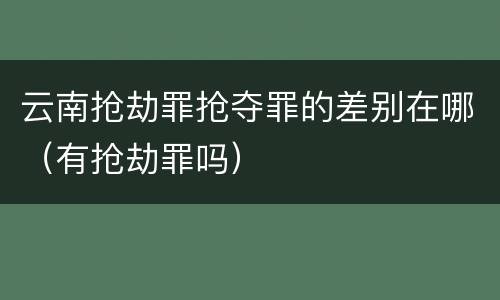 云南抢劫罪抢夺罪的差别在哪（有抢劫罪吗）