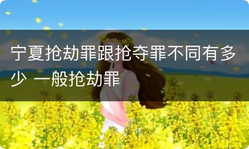 宁夏抢劫罪跟抢夺罪不同有多少 一般抢劫罪
