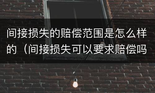 间接损失的赔偿范围是怎么样的（间接损失可以要求赔偿吗）