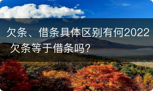 欠条、借条具体区别有何2022 欠条等于借条吗?
