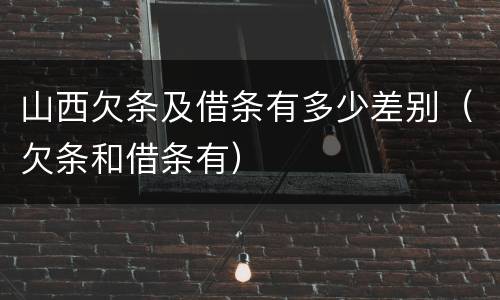 山西欠条及借条有多少差别（欠条和借条有）