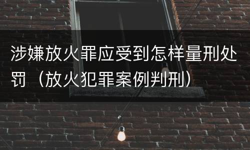 涉嫌放火罪应受到怎样量刑处罚（放火犯罪案例判刑）