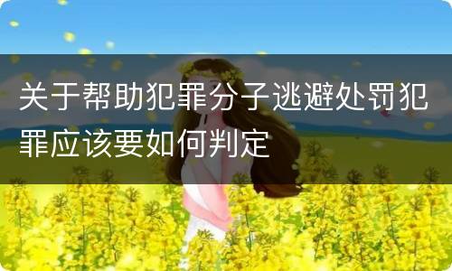 关于帮助犯罪分子逃避处罚犯罪应该要如何判定