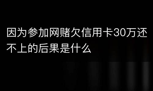 因为参加网赌欠信用卡30万还不上的后果是什么