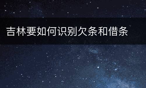 吉林要如何识别欠条和借条