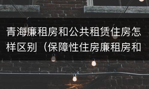 青海廉租房和公共租赁住房怎样区别（保障性住房廉租房和公租房区别）