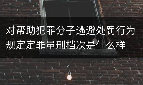 对帮助犯罪分子逃避处罚行为规定定罪量刑档次是什么样