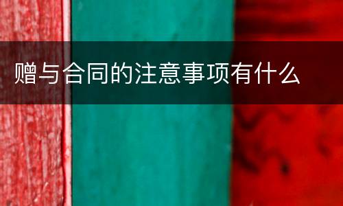 赠与合同的注意事项有什么
