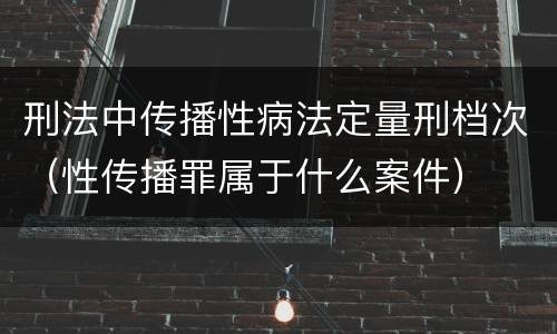 刑法中传播性病法定量刑档次（性传播罪属于什么案件）