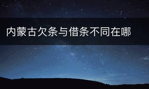内蒙古欠条与借条不同在哪