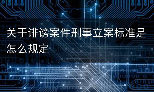 关于诽谤案件刑事立案标准是怎么规定