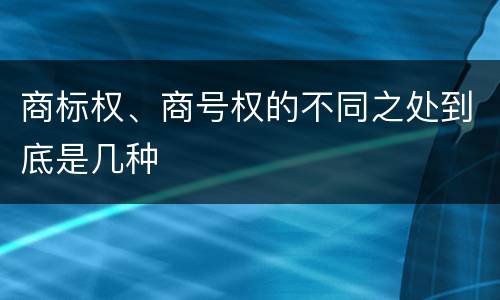 商标权、商号权的不同之处到底是几种
