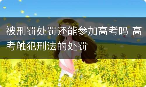 被刑罚处罚还能参加高考吗 高考触犯刑法的处罚