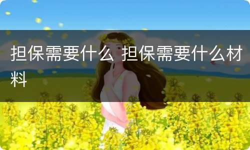 担保需要什么 担保需要什么材料