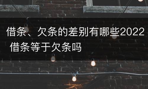 借条、欠条的差别有哪些2022 借条等于欠条吗