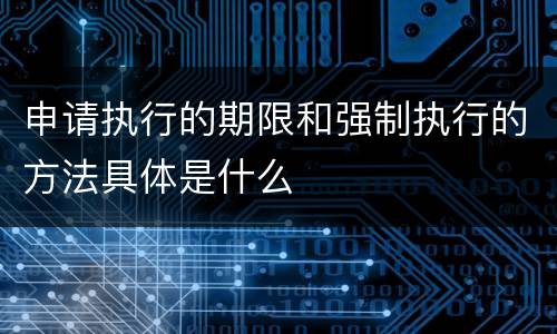 申请执行的期限和强制执行的方法具体是什么