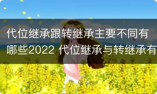 代位继承跟转继承主要不同有哪些2022 代位继承与转继承有哪些区别