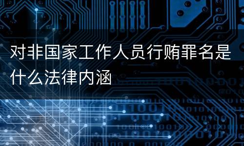 对非国家工作人员行贿罪名是什么法律内涵