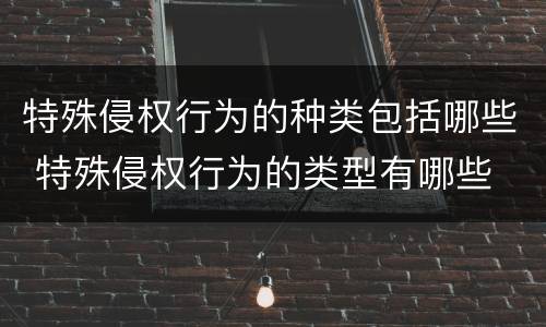 特殊侵权行为的种类包括哪些 特殊侵权行为的类型有哪些
