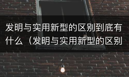 发明与实用新型的区别到底有什么（发明与实用新型的区别有哪些）