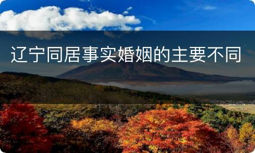 辽宁同居事实婚姻的主要不同