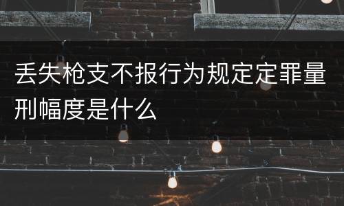 丢失枪支不报行为规定定罪量刑幅度是什么