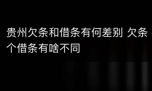 贵州欠条和借条有何差别 欠条个借条有啥不同