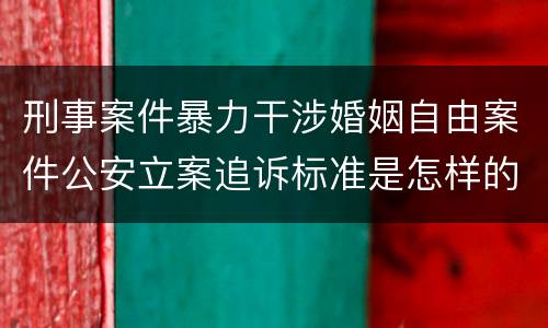 刑事案件暴力干涉婚姻自由案件公安立案追诉标准是怎样的