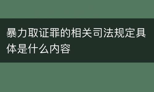 暴力取证罪的相关司法规定具体是什么内容