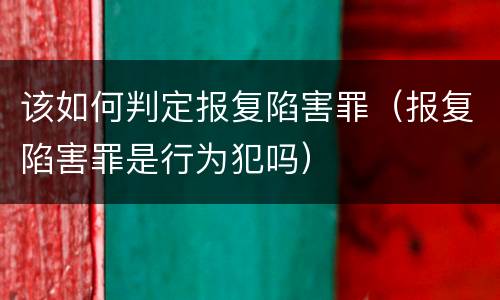 该如何判定报复陷害罪（报复陷害罪是行为犯吗）