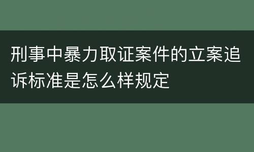 刑事中暴力取证案件的立案追诉标准是怎么样规定