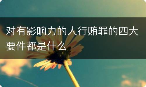 对有影响力的人行贿罪的四大要件都是什么