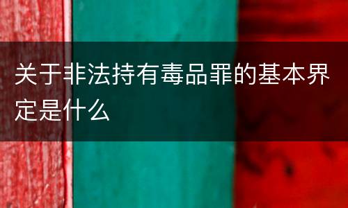 关于非法持有毒品罪的基本界定是什么