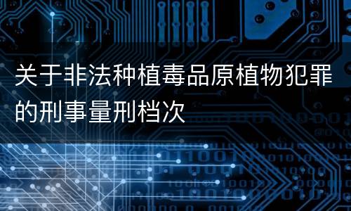 关于非法种植毒品原植物犯罪的刑事量刑档次