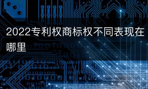 2022专利权商标权不同表现在哪里