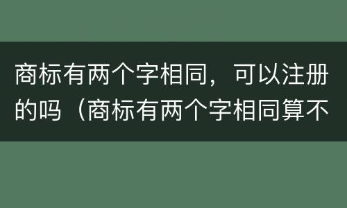 商标有两个字相同，可以注册的吗（商标有两个字相同算不算侵权）