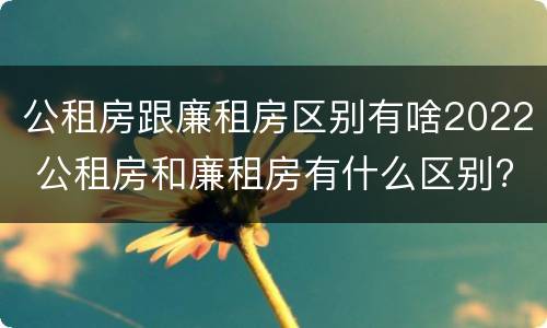 公租房跟廉租房区别有啥2022 公租房和廉租房有什么区别?2019年的