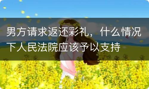 男方请求返还彩礼，什么情况下人民法院应该予以支持