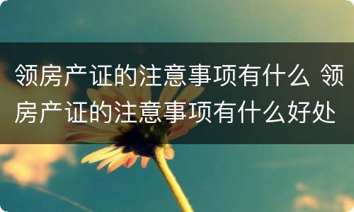 领房产证的注意事项有什么 领房产证的注意事项有什么好处