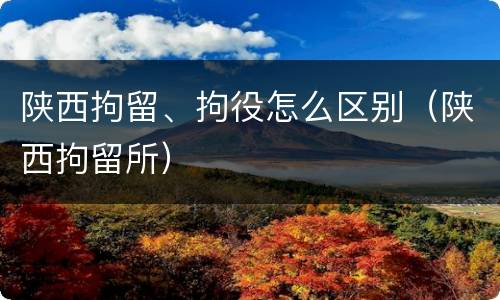 陕西拘留、拘役怎么区别（陕西拘留所）