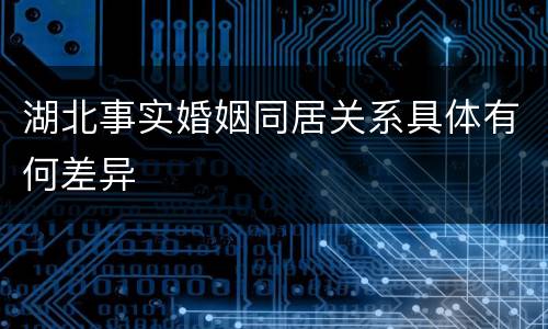 湖北事实婚姻同居关系具体有何差异