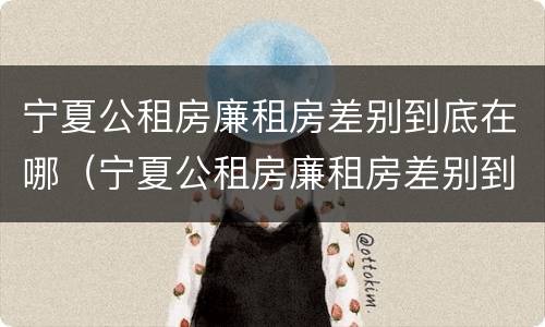 宁夏公租房廉租房差别到底在哪（宁夏公租房廉租房差别到底在哪查）