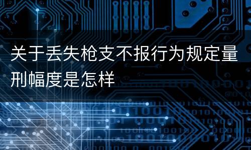 关于丢失枪支不报行为规定量刑幅度是怎样