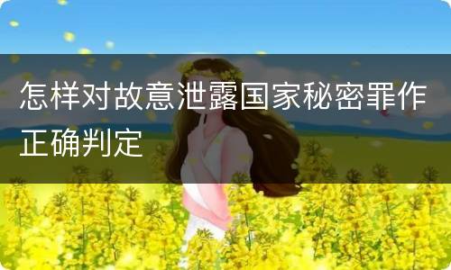 怎样对故意泄露国家秘密罪作正确判定